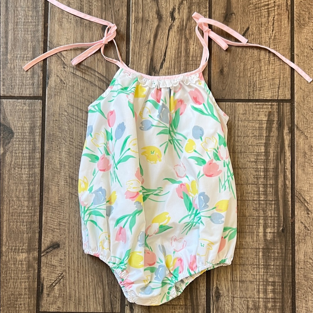 The Beaufort Bonnet Company Floral One Piece Bubble- Pink, Yellow, Green